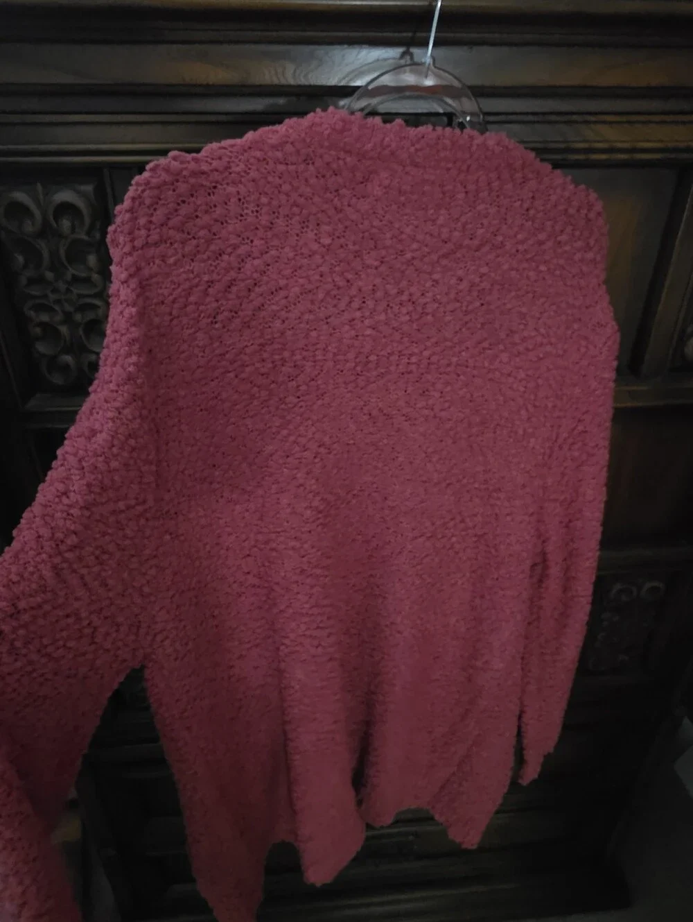 Zenana 1X Berry Fuscia Colored Cardigan Sweater w/Pockets.